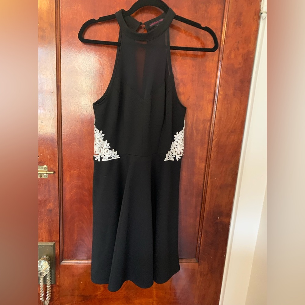 Large black mini cocktail dress - Material Girl